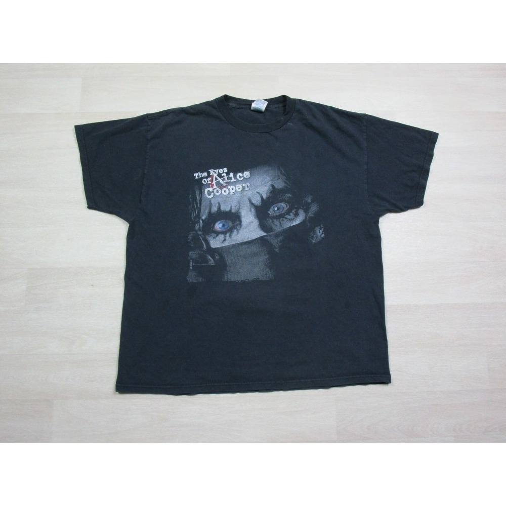VTG The Eyes of Alice Cooper Band Tour 2004 T-Shirt (XL) Black Rock Concert Y2K